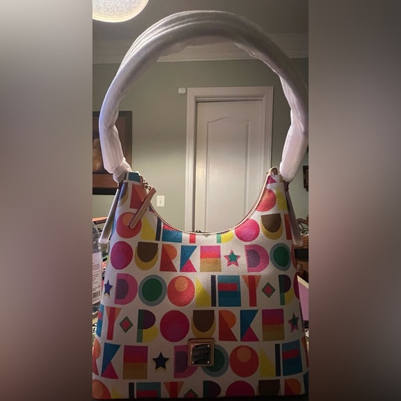 Dooney & Bourke Multicolor Art Deco Hobo Bag, NWT - Picture 11 of 13